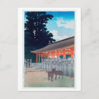 春 日 神 の 鹿, 川  du Sanctuaire Kasuga à Nara, Hasui, 