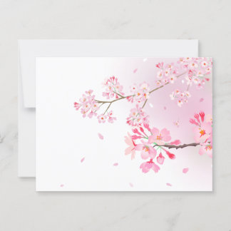 CARTE POSTALE 桜の花びらが舞う和風ポストカード*春のご挨拶・季節の便りに