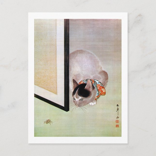 Carte Postale 猫 と 蜘 蛛, 東 Chat et Araignée, Toko (Devant)