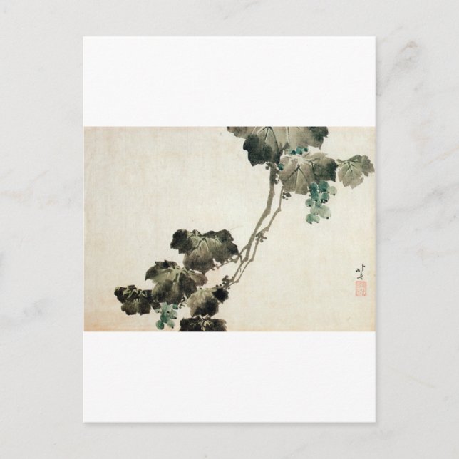 Carte Postale 葡 萄, 北 斎 Grape, Hokusai (Devant)