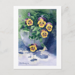 Carte Postale 0011 Pansies dans Planter