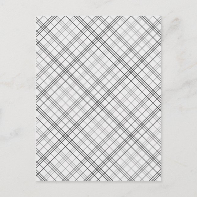 CARTE POSTALE 056 PLAID BLACK GREY MOTIF ARRIÈRE - PLAN (Devant)
