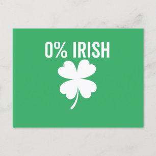 Carte Postale 0% Irish Funny St Patrick's Day