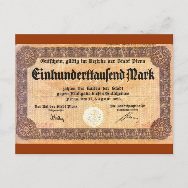 Carte Postale 100000 Mark (Devant)