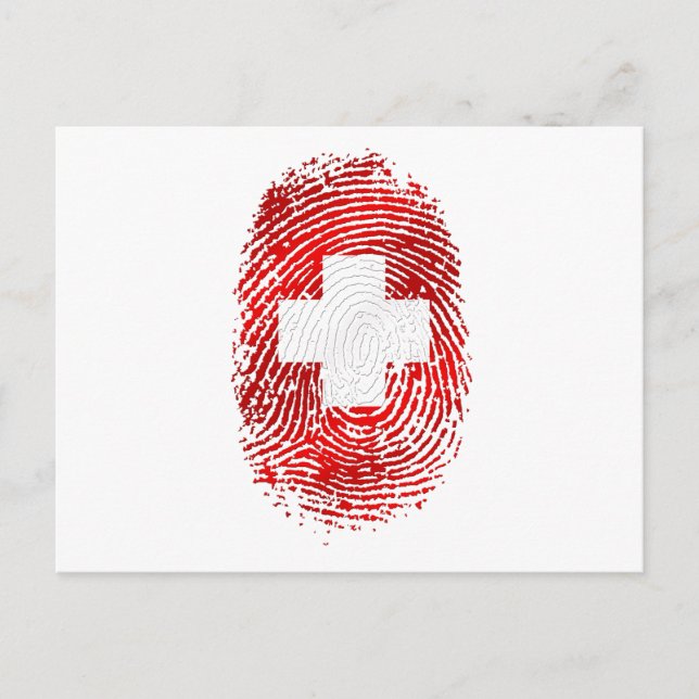 Carte Postale 100% empreintes digitales suisses Cadeaux du drape (Devant)