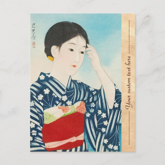 Carte Postale 100 Figures de Beautés portant Takasago Kimonos (Devant)