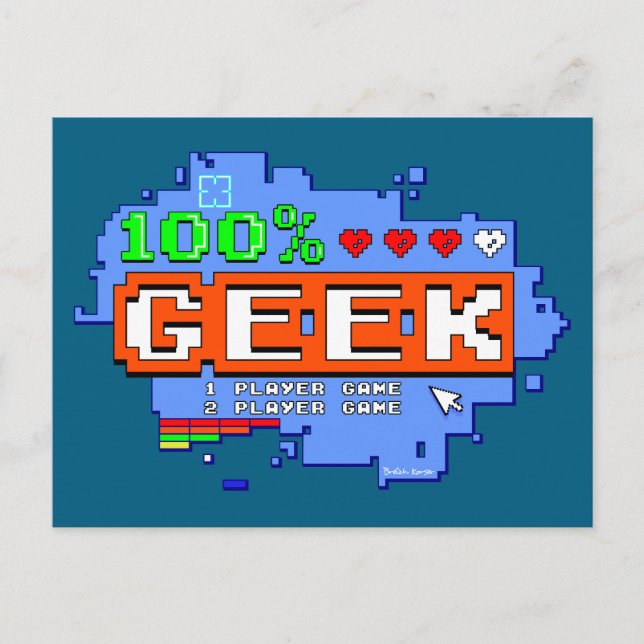 Carte Postale 100% Geek (Devant)
