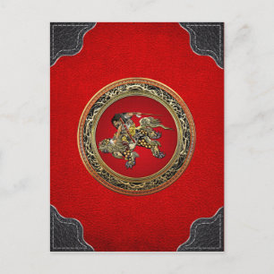 Carte Postale [100] Hokusai - Shoki Riding Shishi Lion