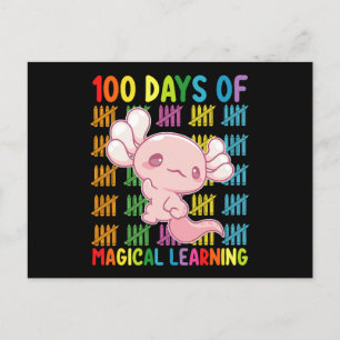 Carte Postale 100 Jours D'Apprentissage Magique École Axolotl
