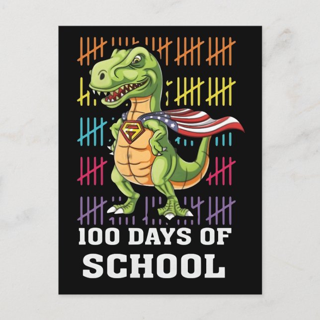 Carte Postale 100 jours d'école Dinosaure 2025 : Aventure pour l (Devant)
