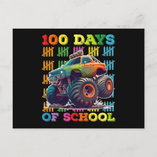 Carte Postale 100 Jours D'École Monster Truck Enseignant Étudian