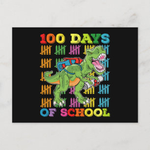Carte Postale 100 Jours D'École T Rex Dinosaur Enseignant Étudia