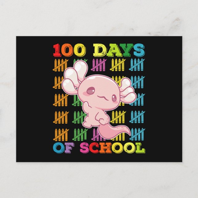 Carte Postale 100 Jours D'Enseignant Axolotl (Devant)