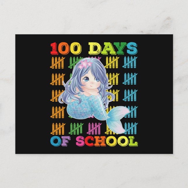 Carte Postale 100 Jours D'Enseignant De Sirène D'École (Devant)