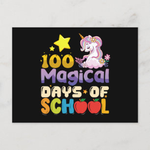 Carte Postale 100 Jours Magiques De L'École Unicorn Enseignant