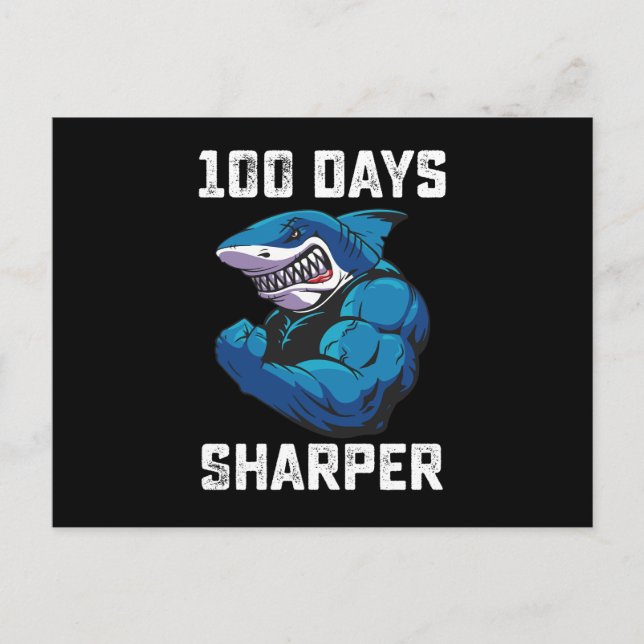 Carte Postale 100 Jours Sharper Shark 100ème Jour De L'École Gym (Devant)