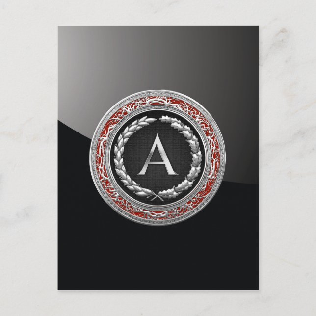 Carte Postale [100] Monogramme Vintage "A" Argent (Devant)