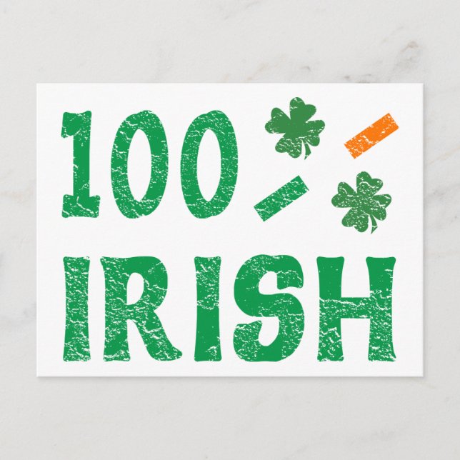 Carte Postale 100 pour cent irlandais (Devant)