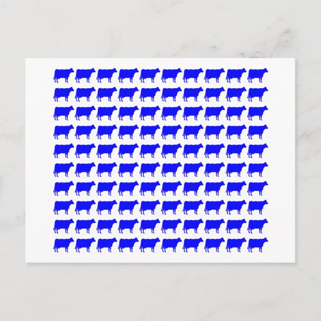 Carte Postale 100 vaches - Bleu (Devant)