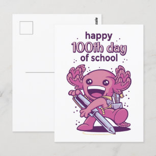 Carte Postale 100ème jour d'invitation à l'école