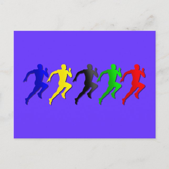 Carte Postale 100m 200m 400m 800m Runners Running Run (Devant)