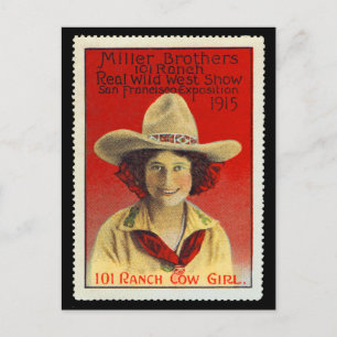 Carte Postale 101 Cowgirl Poster Timbre #4, Panama-Pacifique