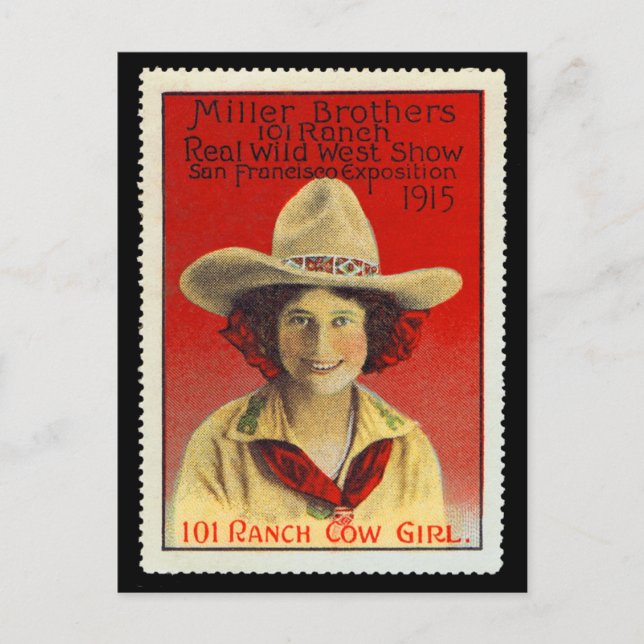 Carte Postale 101 Cowgirl Poster Timbre #4, Panama-Pacifique (Devant)
