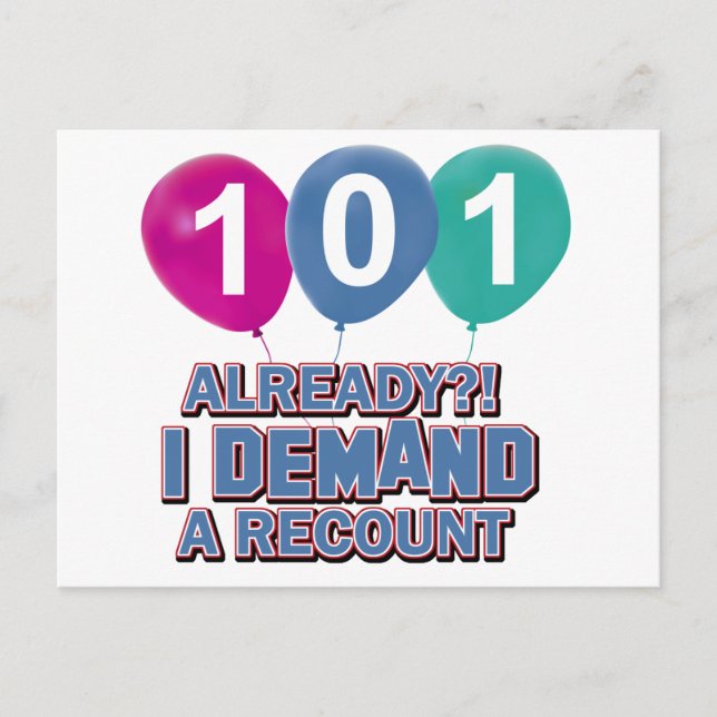 Carte Postale 101e année de conception d'anniversaire (Devant)