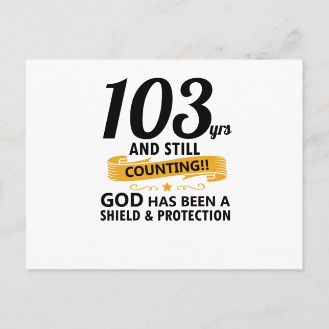 Carte Postale 103 ans et toujours en cours d'anniversaire (Devant)