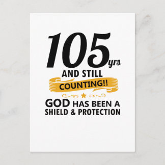 Carte Postale 105 ans et toujours en compte l'anniversaire