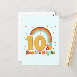 Carte Postale 10 chiffres doubles Fille Anniversaire Groovy Part