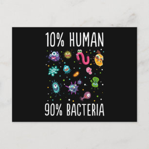 Carte Postale 10 Human 90 Bacteria Microbiology Print Gift Tee
