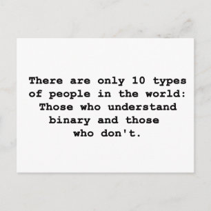 Carte Postale 10 Types de personnes