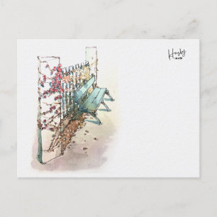 Carte Postale 10 : Un banc avec lierre