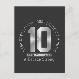 Carte Postale 10 Year Anniversary Milestone - A Decade Strong 