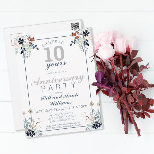Carte Postale 10e anniversaire de mariage Félicitations pour 10 