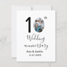 10e anniversaire du mariage nom photo bold lettre