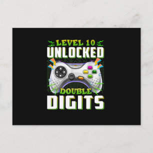 Carte Postale 10e anniversaire pour les garçons Double Chiffres