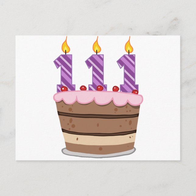 Carte Postale 111 ans sur le gâteau d'anniversaire (Devant)