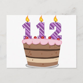 Carte Postale 112 ans sur gâteau d'anniversaire