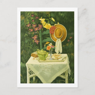 Carte Postale 1144 Tea Time in Garden Postcard