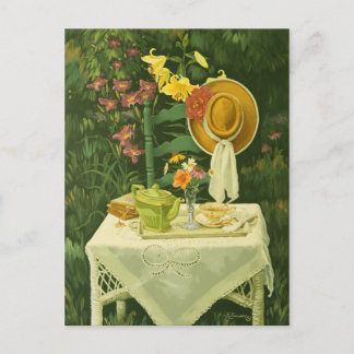 Carte Postale 1144 Tea Time in Garden Postcard