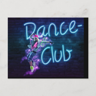 CARTE POSTALE 115 NEON DANCE CLUB DIGITAL REALISM GIRL HIPHOP PA