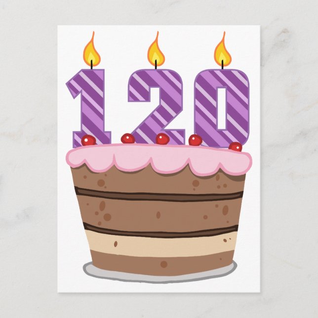 Carte Postale 120 ans sur le gâteau d'anniversaire (Devant)