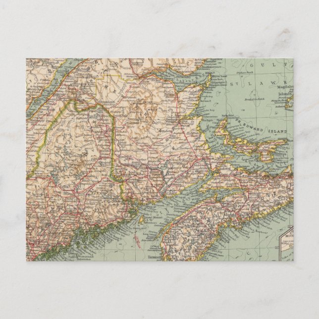 Carte Postale 129 Maine, Nouvelle-Écosse, Nouveau-Brunswick, Qué (Devant)