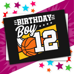 Carte Postale 12 Ans Basketball Party 12e anniversaire garçon