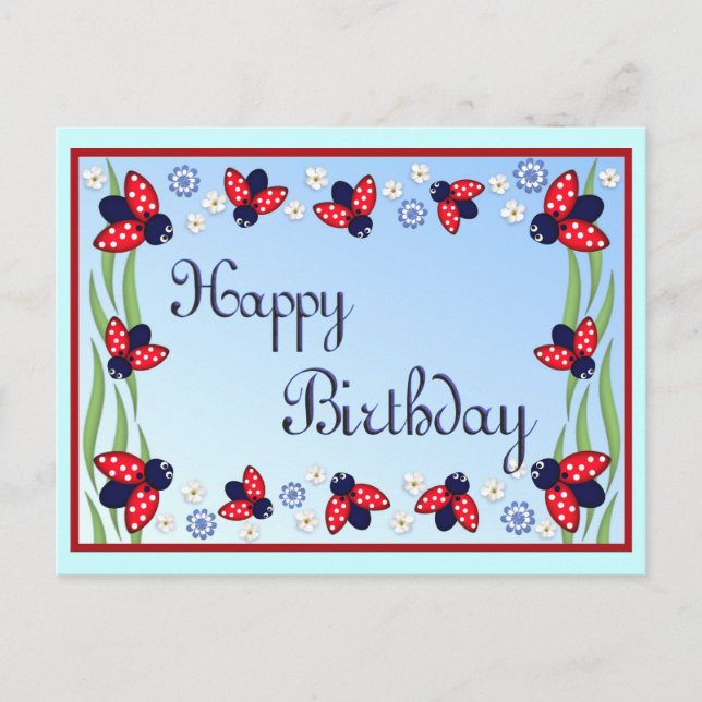 Carte Postale 12 coccinelles (Devant)