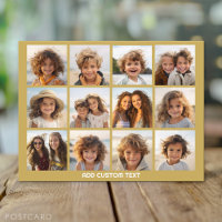 12 Collage photo avec Arrière - plan or