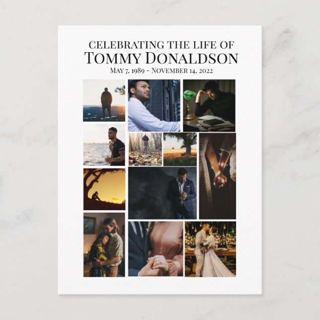 Carte Postale 12 Collage photo funéraire (Devant)