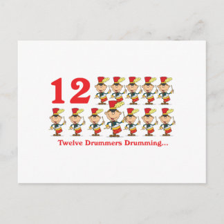 Carte Postale 12 jours douze batteurs tambourinant